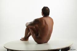Nude Man Black Muscular Short Black Standard Photoshoot Realistic